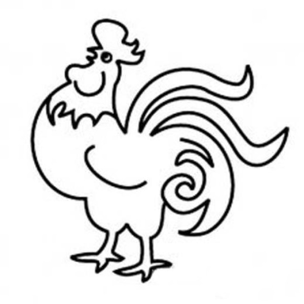 Primary school students' hand-drawn simple drawings of roosters