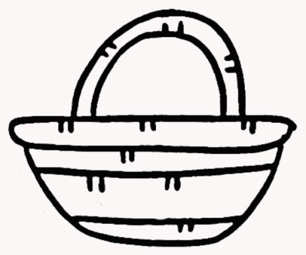 Simple drawing of vegetable basket