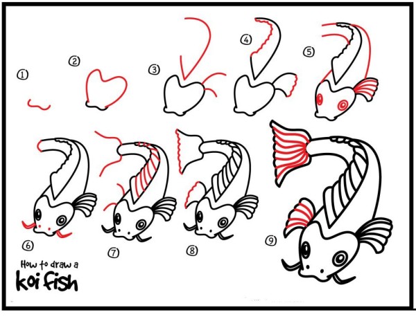 Teach you how to draw koi fish in simple strokes