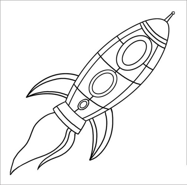 Complete collection of simple strokes of spaceship