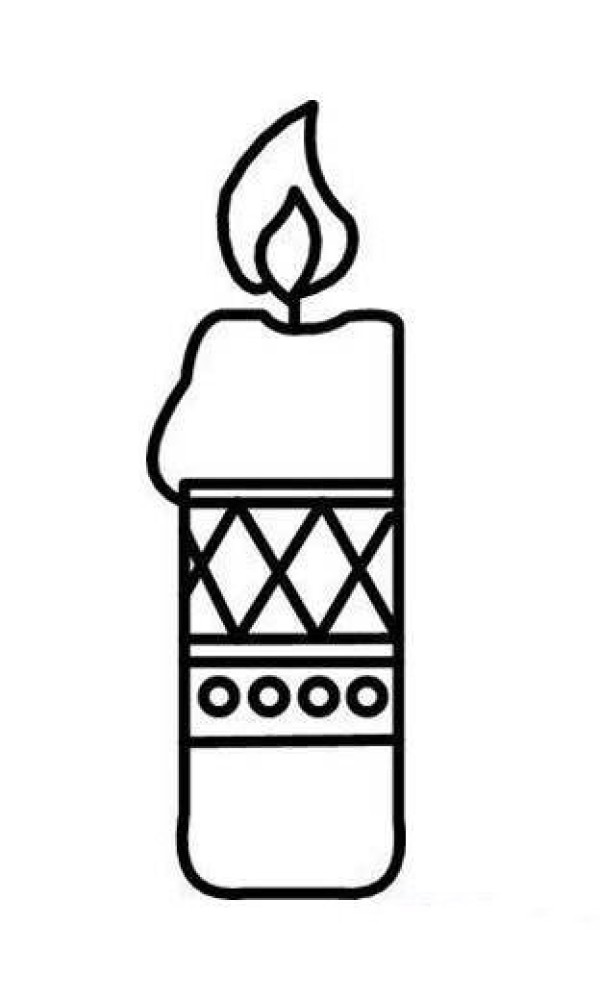 Childrens simple drawing of candle