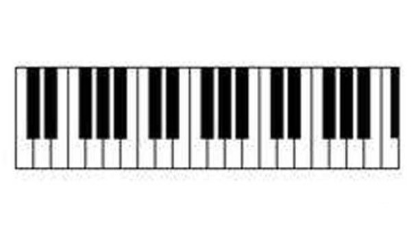 Simple drawing picture of black and white keys of piano