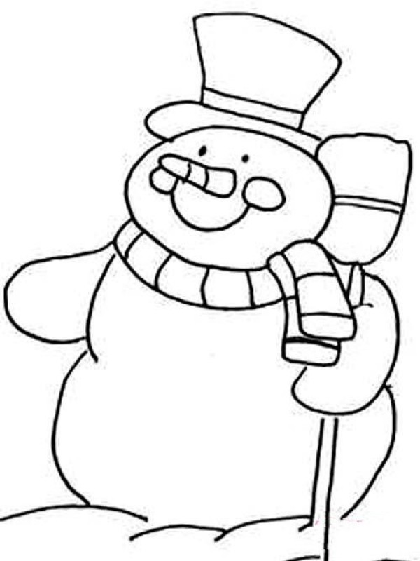 Simple drawing pictures about snowman