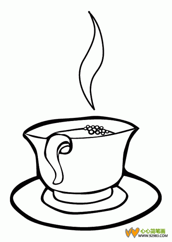 Simple drawing of a cup of hot tea