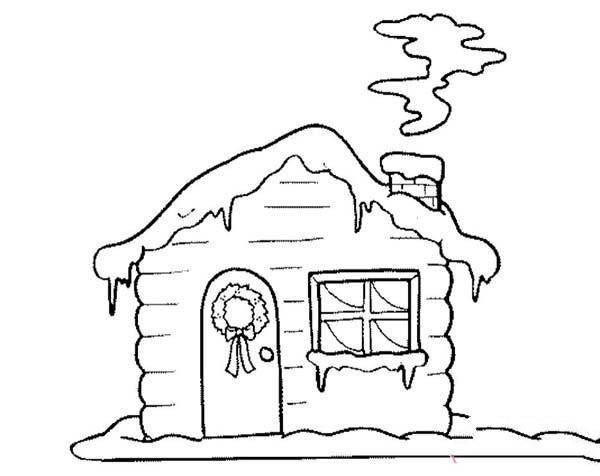 Simple drawing pictures of houses in Christmas