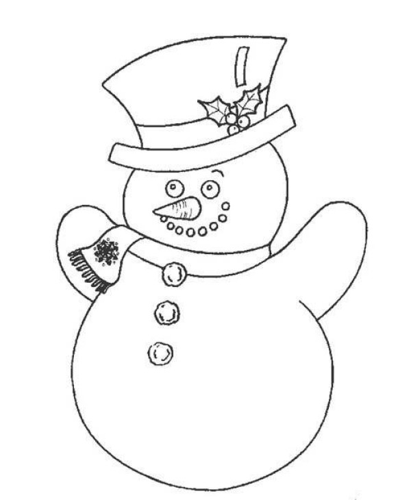 Childrens simple drawing pictures: Snowman