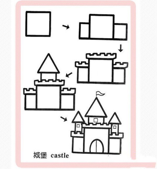 Castle simple drawing_Castle simple drawing tutorial picture