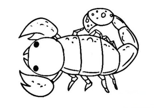 Childrens simple drawing pictures of little scorpion