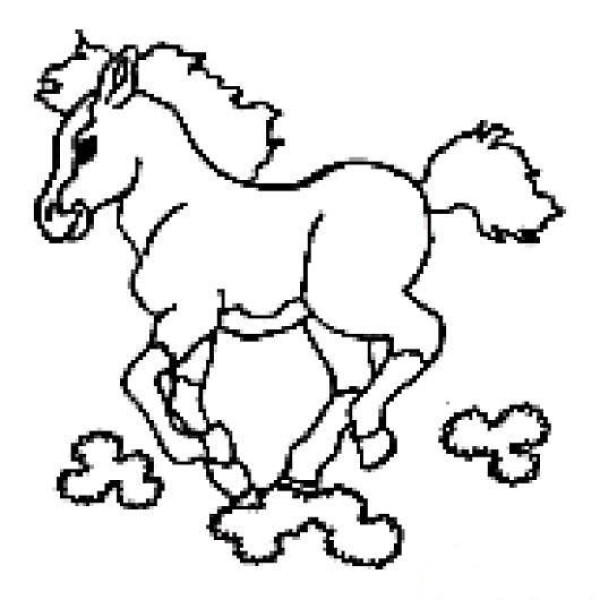 A simple drawing of a horse: a horse that flies through the clouds and rides on mist in mythology