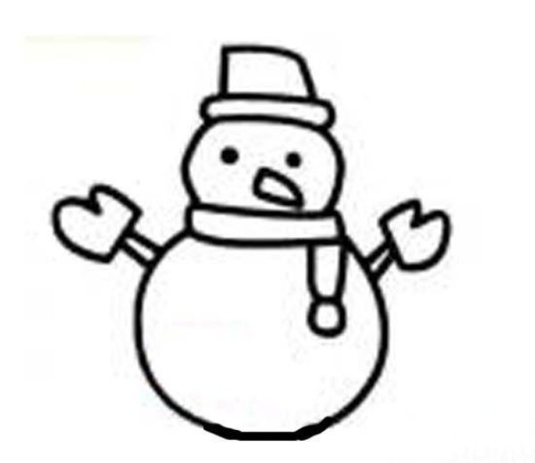 Simple drawing of snowman in kindergarten