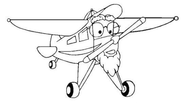 Cute cartoon airplane simple drawing