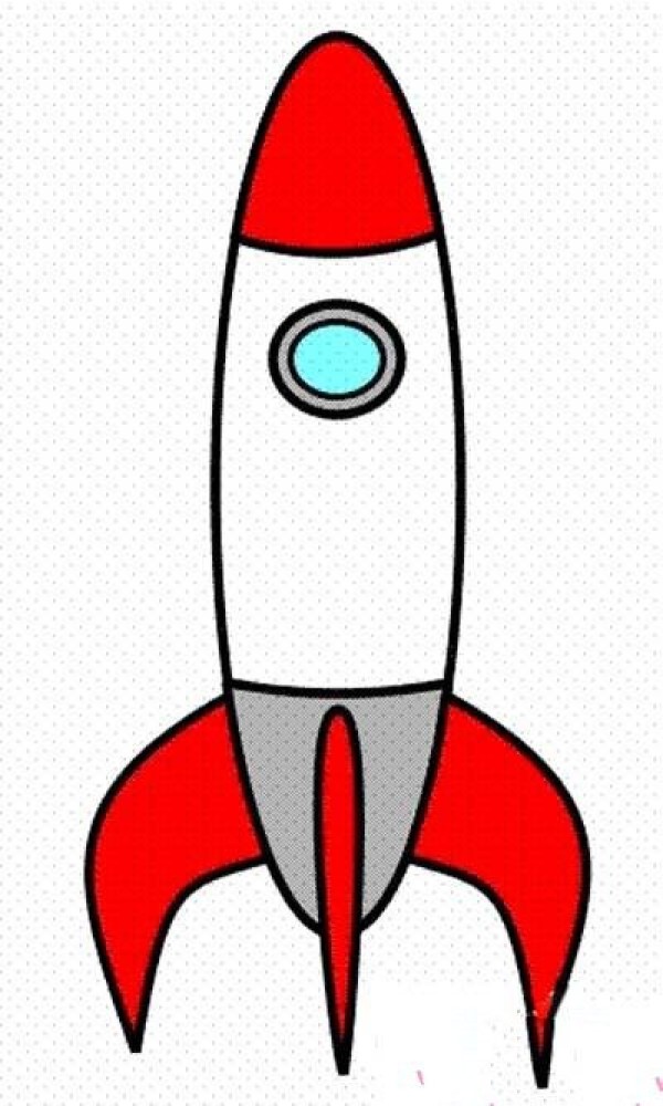 Childrens simple strokes of colorful rocket pictures