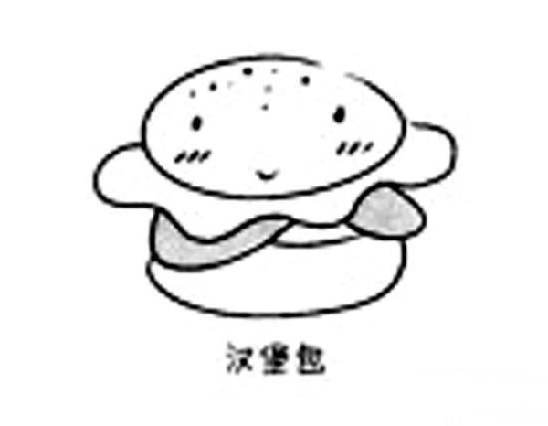 Childrens super cute hamburger simple drawing pictures