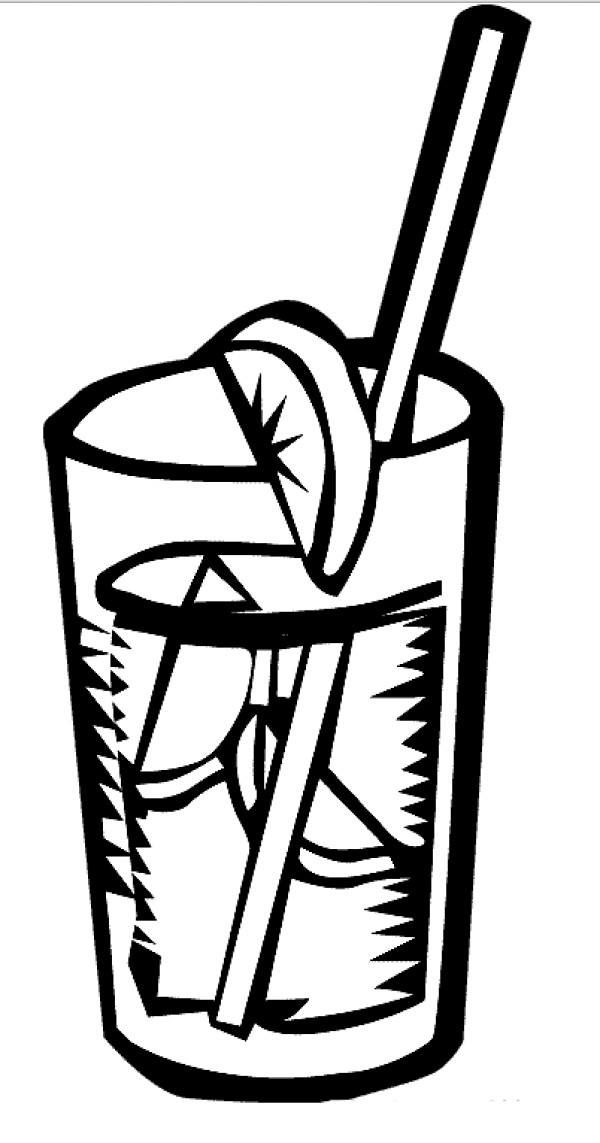 Simple drawing of a glass of lemonade