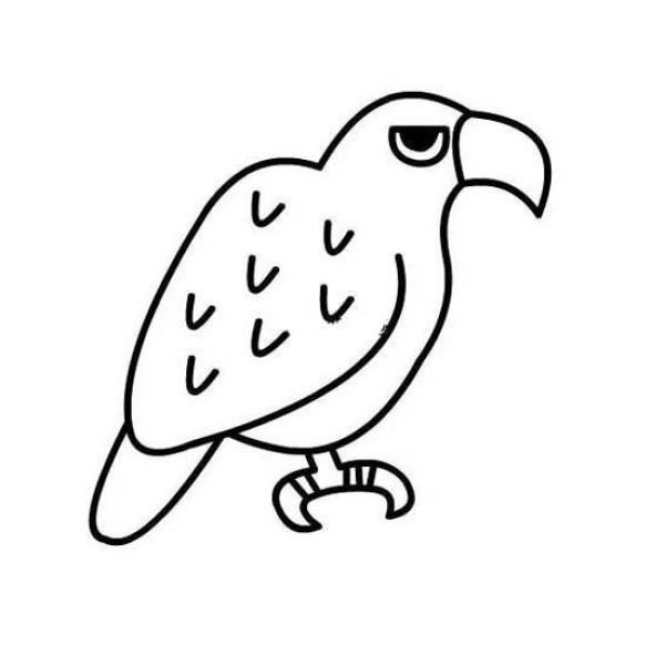 Childrens simple drawing of eagle