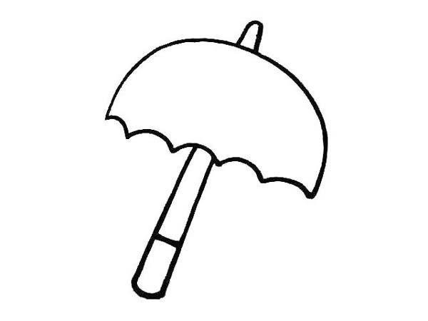 Childrens simple drawing of small umbrella