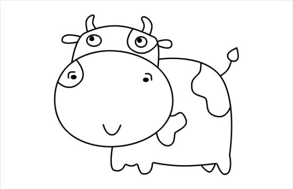 Cartoon little cow simple drawing picture