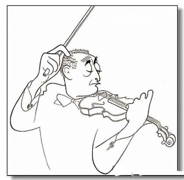 A collection of simple drawing pictures of childrens characters: Violinist