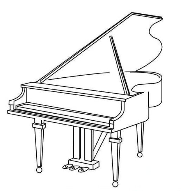 Childrens simple drawing picture of grand piano