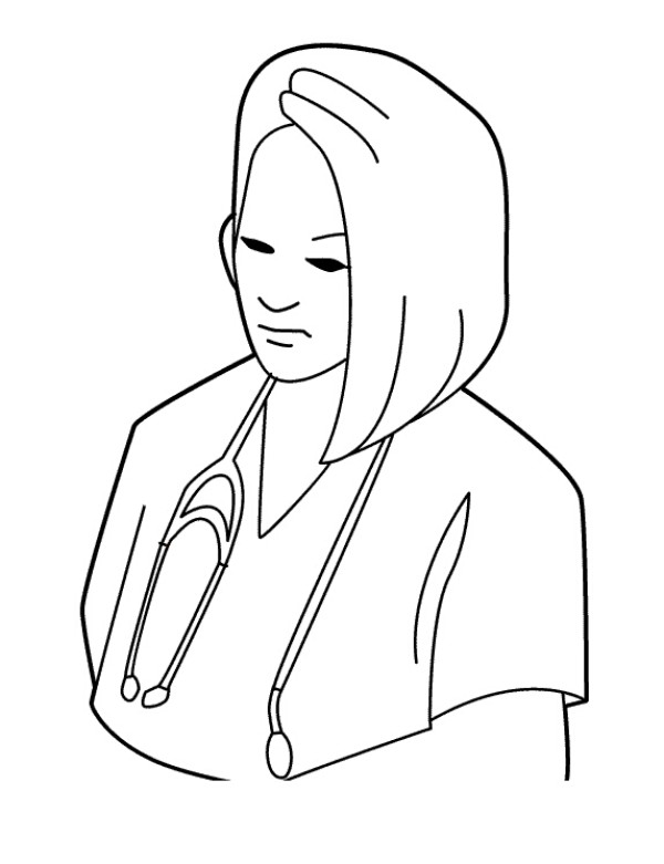 Female nurse simple drawing[2P]