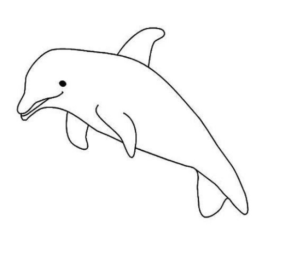 Childrens simple drawing: Dolphin