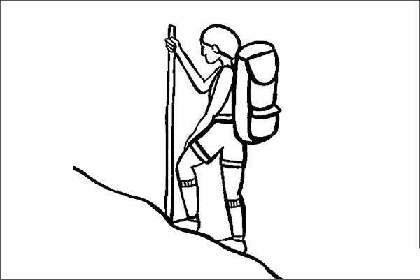 Simple drawing of mountaineer