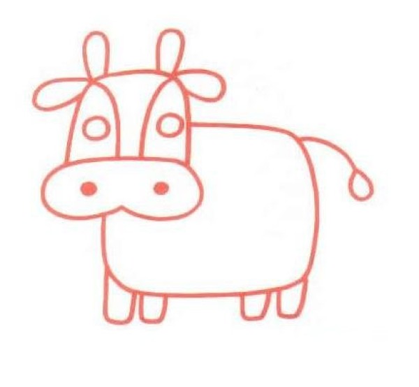 Cartoon Cow Simple Drawing