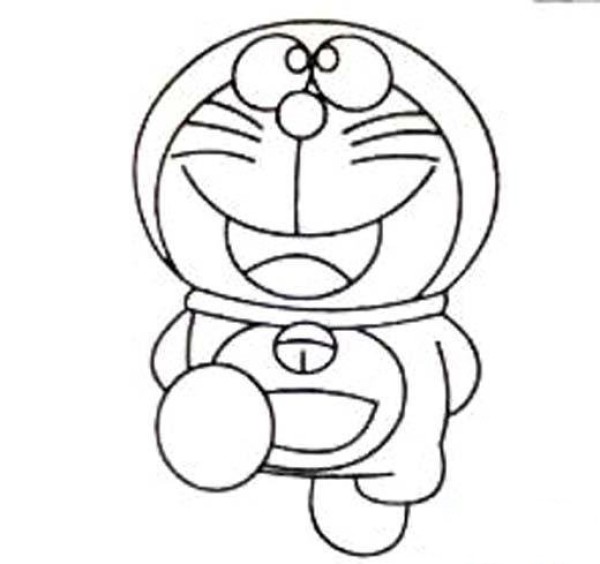 Complete collection of simple strokes of cartoon doraemon