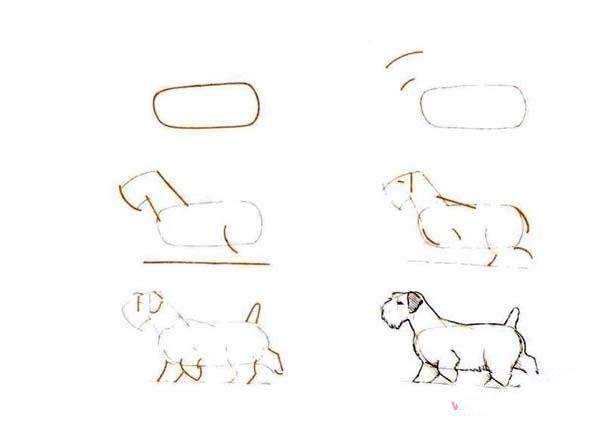 Simple drawing tutorial of hand-drawn dog