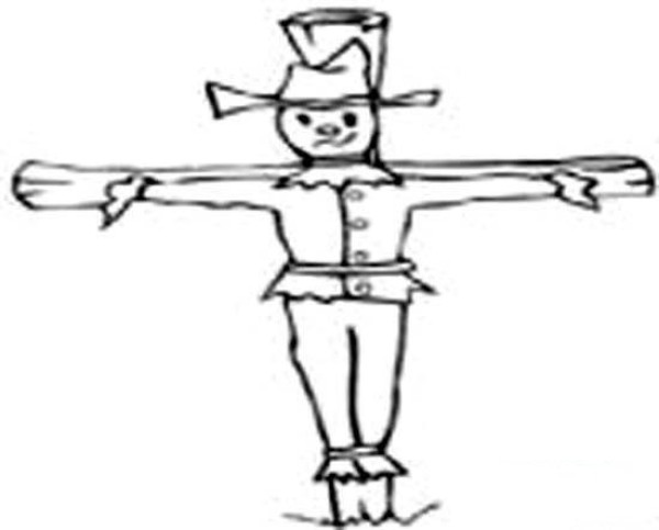 Childrens simple drawing pictures of scarecrow