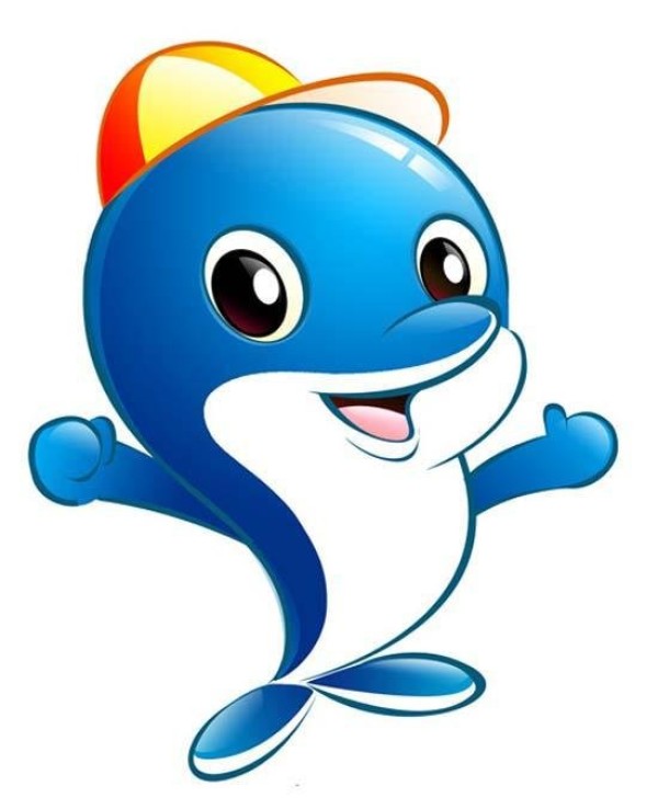 Colorful dolphin mascot simple drawing picture