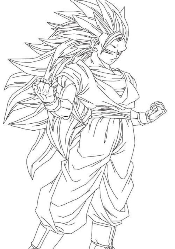 Super handsome Dragon Ball Sun Wukong simple drawing picture