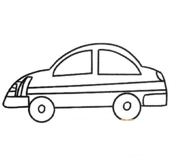 Childrens simple drawing: car