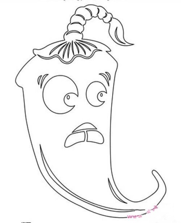 Cartoon pepper simple drawing picture