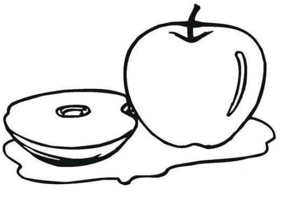 Fruit simple drawing: apple