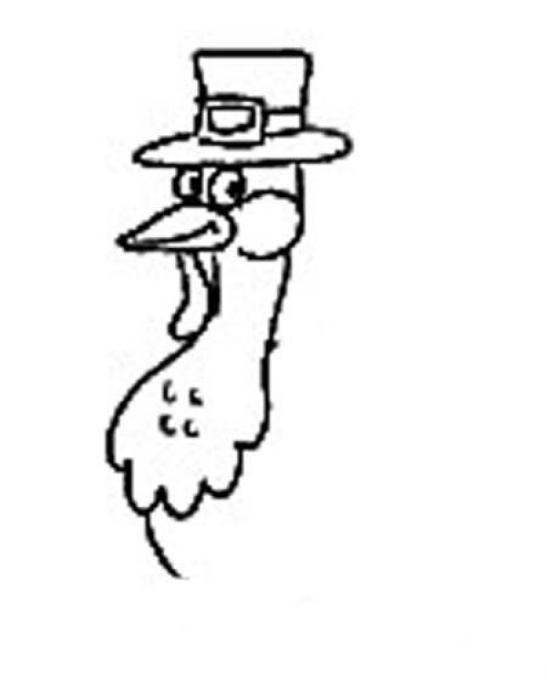 Simple drawing picture of turkey headdress for primary school students