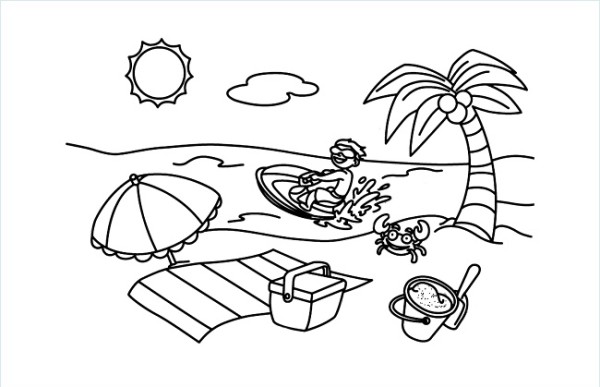 Beach style simple drawing pictures