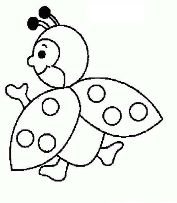 Cute cartoon seven-star ladybug simple drawing