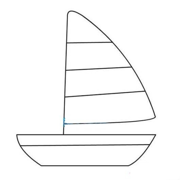 Simple strokes of small sailing boat