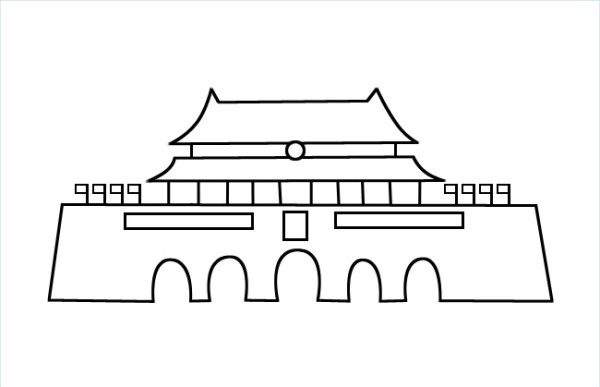 Tiananmen Gate Tower Simple Drawing Picture