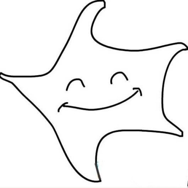 Cute star smiling face simple drawing picture