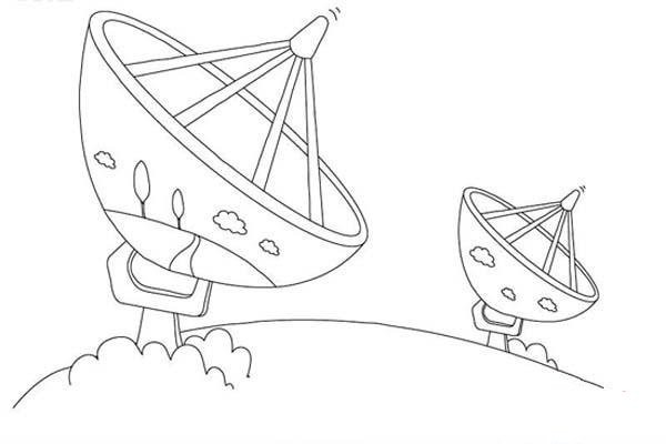 Childrens simple drawing pictures of space radar