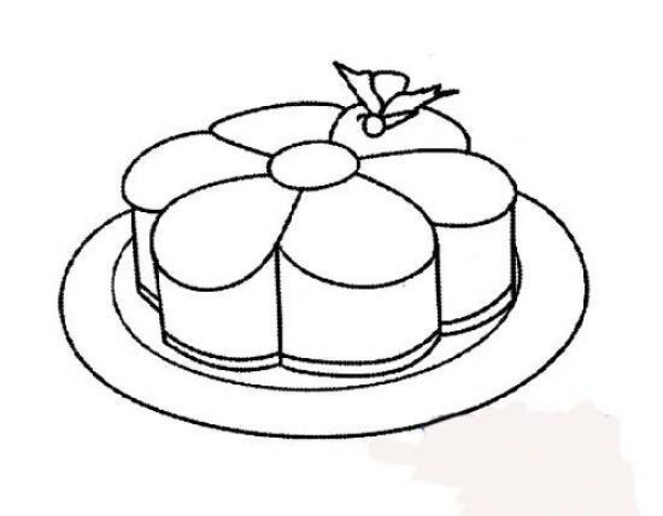 Simple drawing picture of moon cakes on a plate