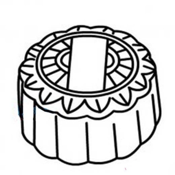 Three-dimensional moon cake simple drawing picture