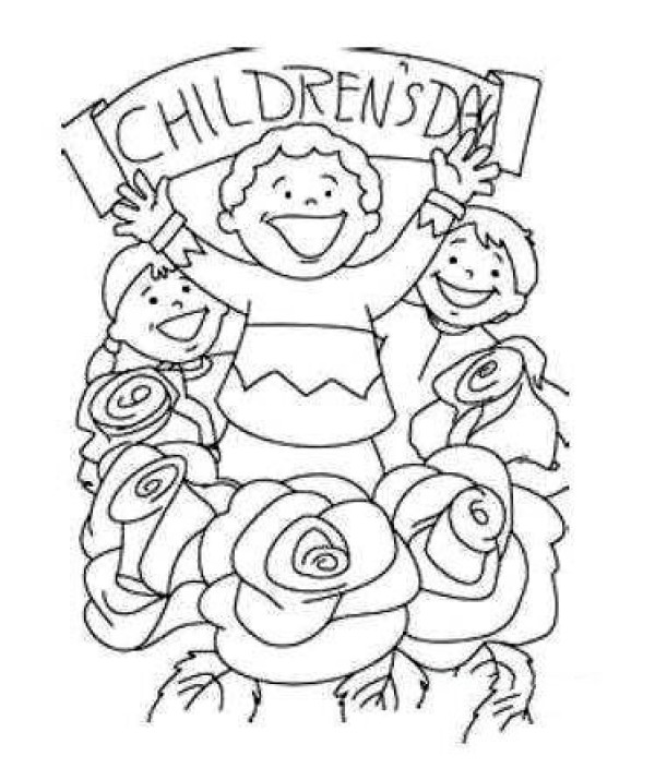 Celebrating Childrens Day themed simple drawing pictures