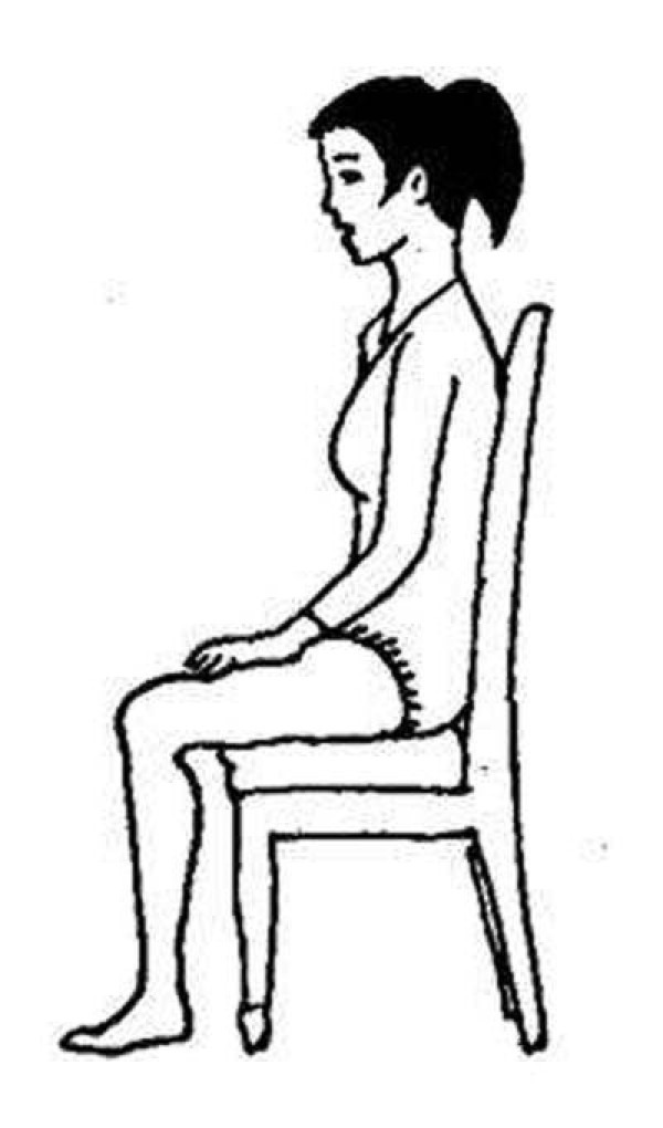 Simple drawing of a person sitting on a chair