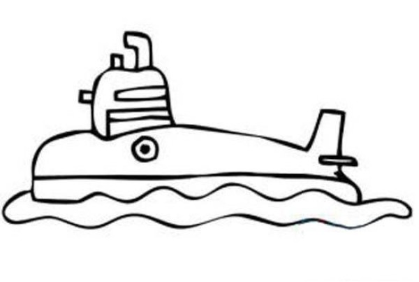 Childrens simple drawing pictures of submarines in the sea