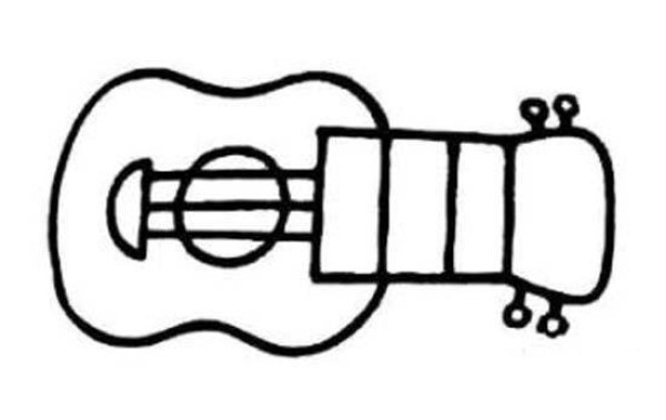 Hawaiian Guitar Ukulele Simple Drawing Picture