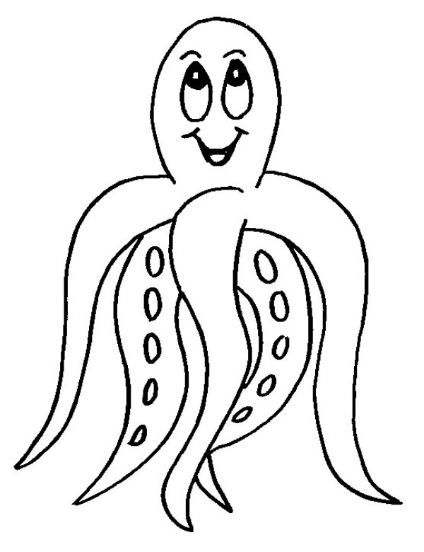 Cartoon octopus simple strokes