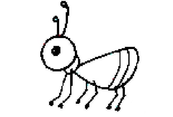 Childrens simple drawing of ant